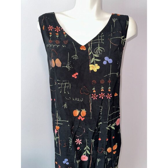 Vtg Y2k Nina Piccalino Rayon Floral Garden Sleeveless Maxi Flowy Dress Size XL - Picture 6 of 6